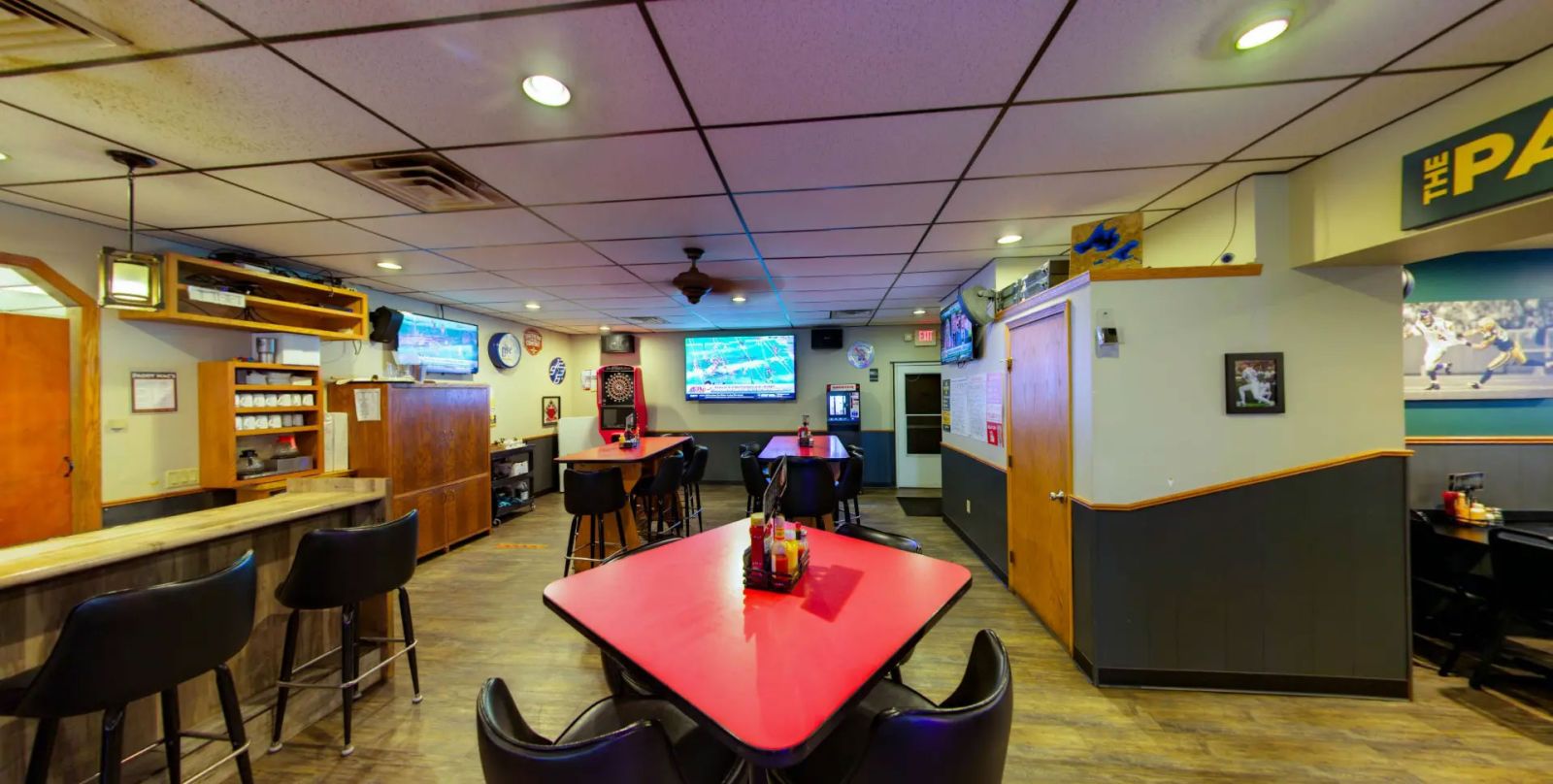 Interior red tables